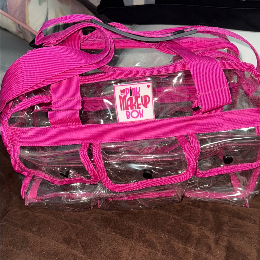 Beauty Creations Pink Makeup clear Cosmetic Bag